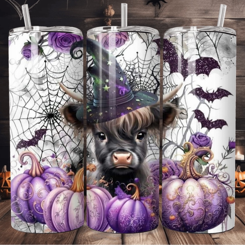 Highland baby cow handmade 20oz tumbler